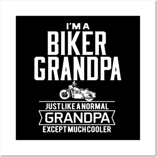 i'am just a biker grandpa white Posters and Art